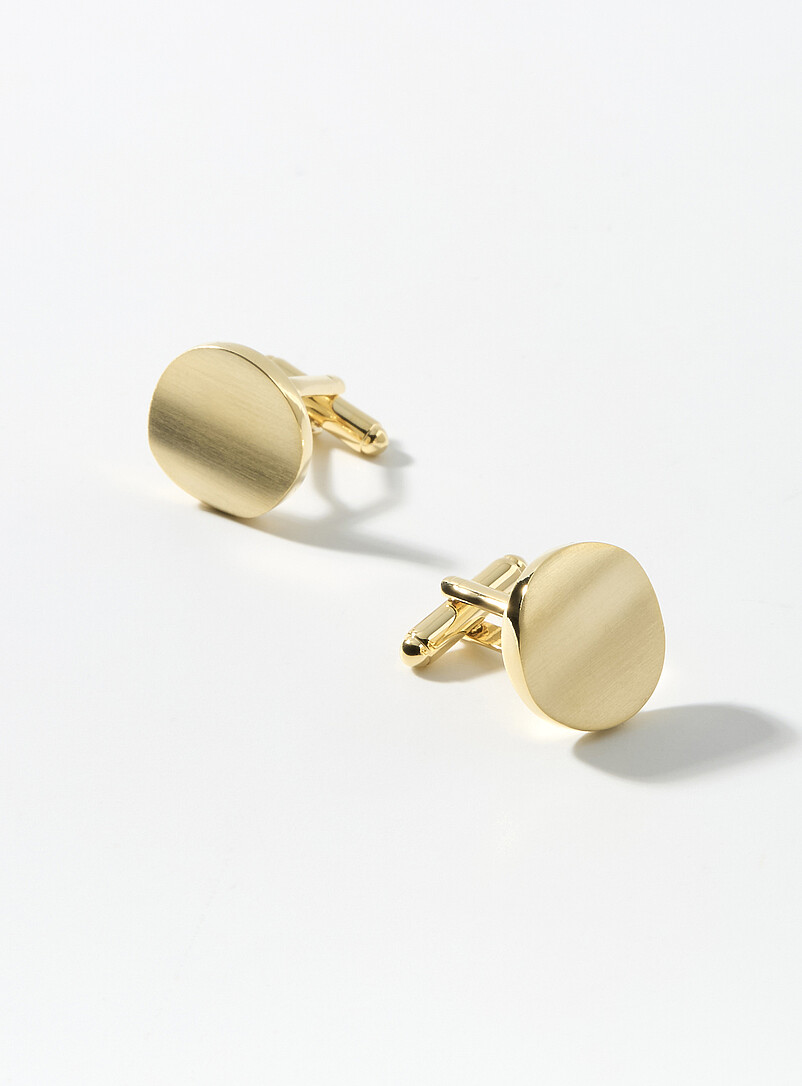 Round brushed-metal cufflinks product image (primary)