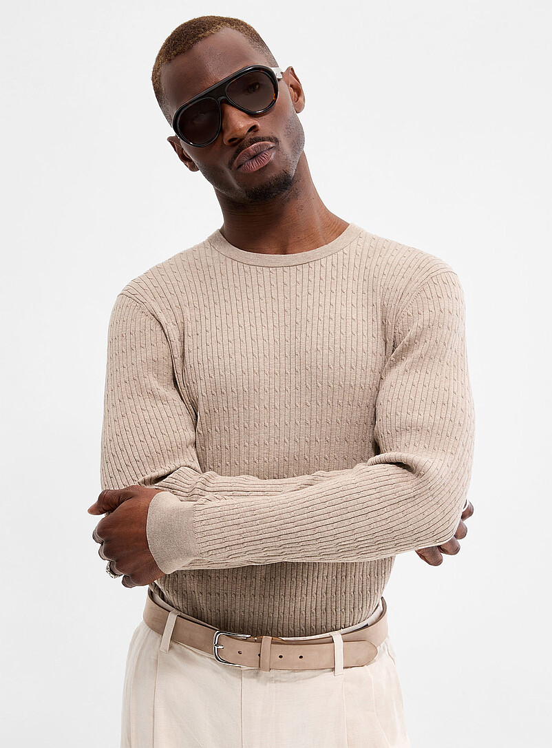 Twisted-Cable Silk-Blend Sweater