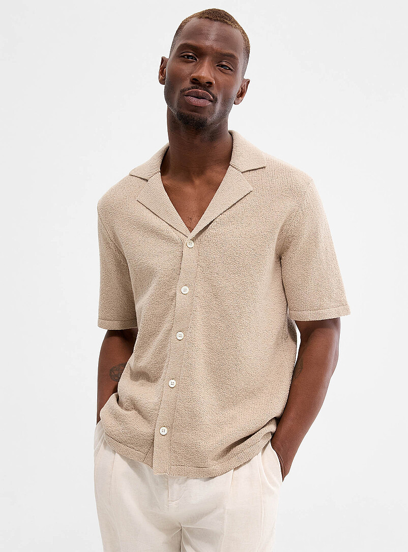 Slub knit open-collar cardigan product image 2