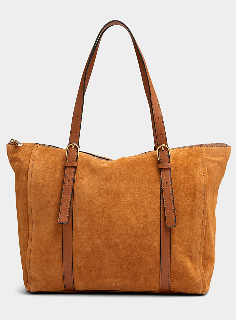 Fossil Brown Carlie caramel tote for women