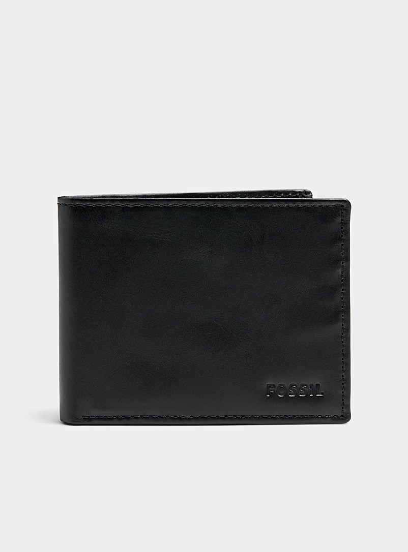 Fossil Black Derrick leather wallet for men
