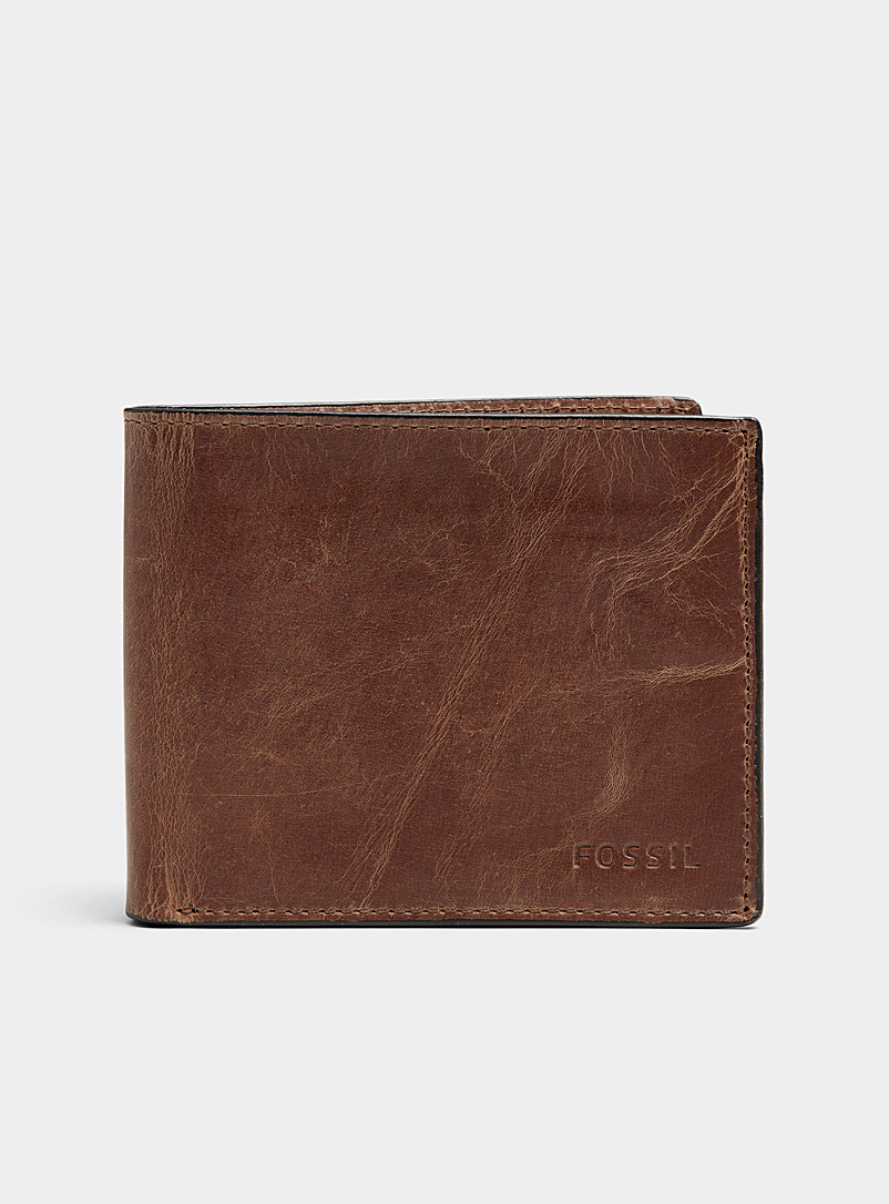 Fossil Brown Derrick leather wallet for men