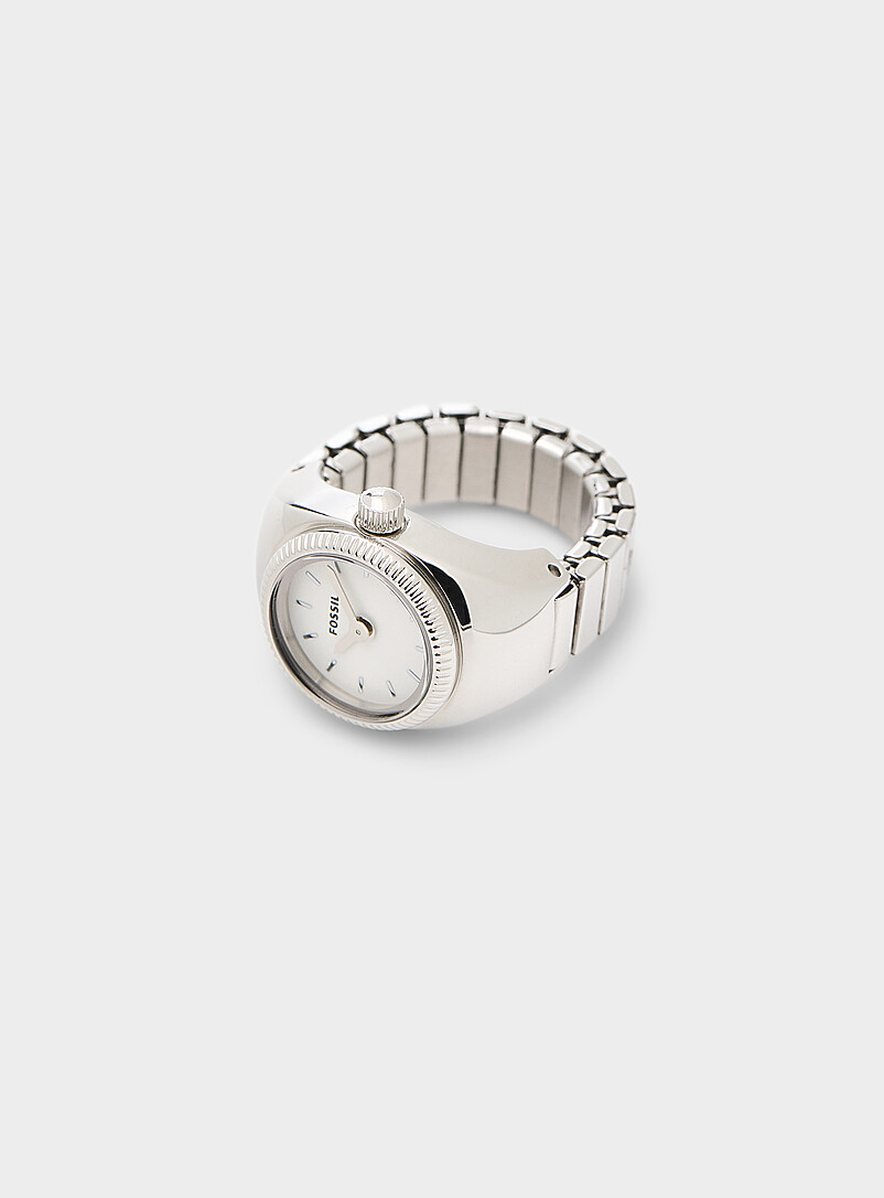 Fossil: La bague montre en acier inoxydable Argent pour homme