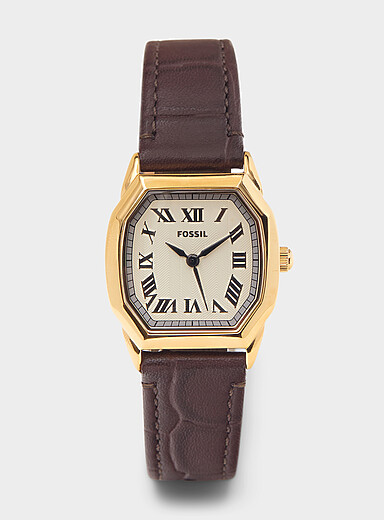 La montre Harlow cuir croco vert