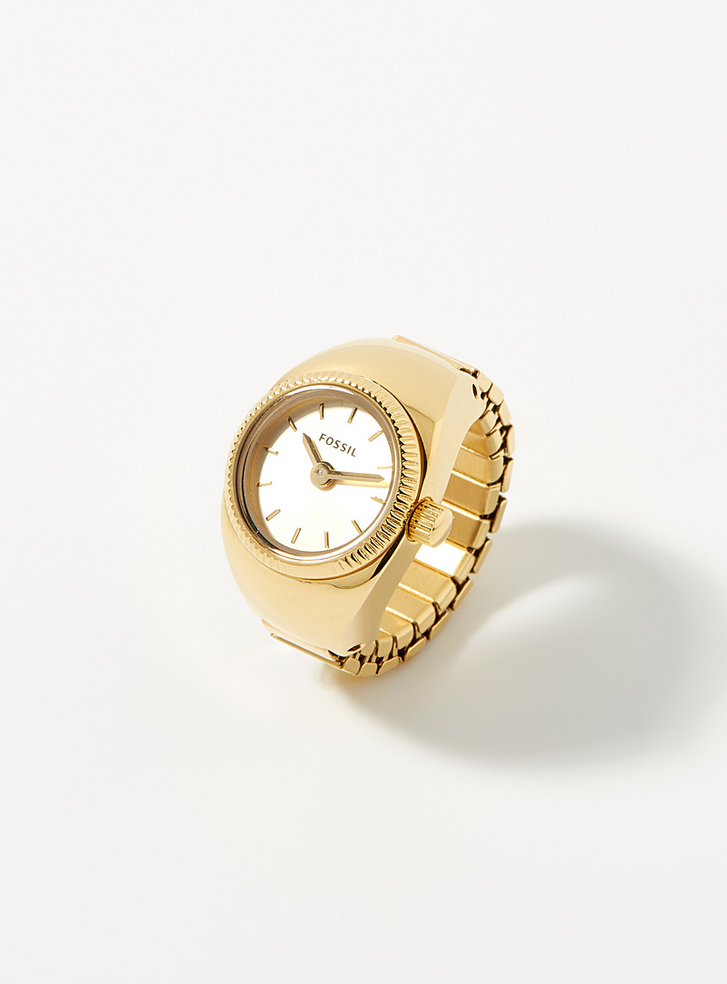 Fossil Assorted Gold watch ring for women