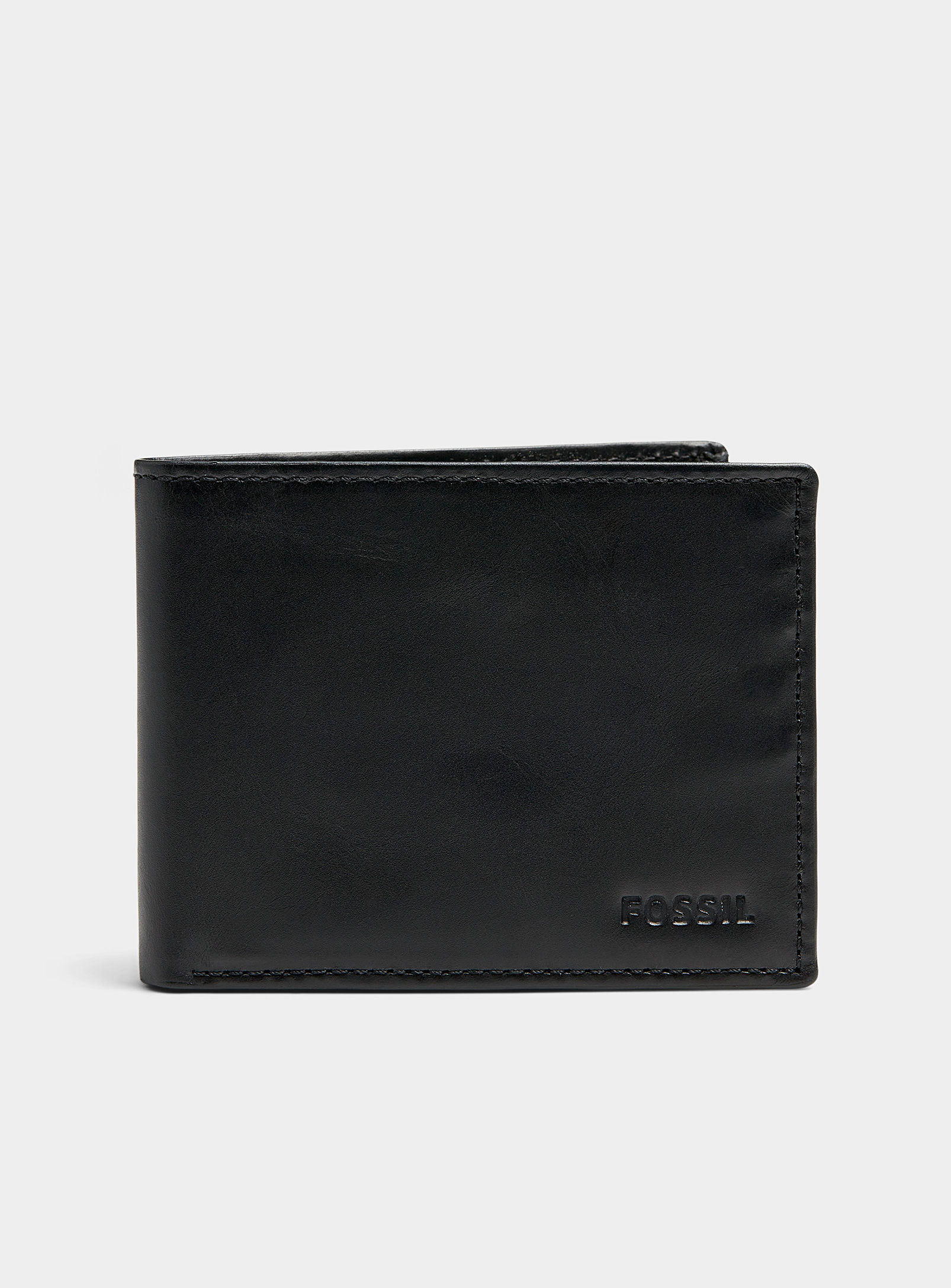 Fossil Derrick Leather Wallet In Black