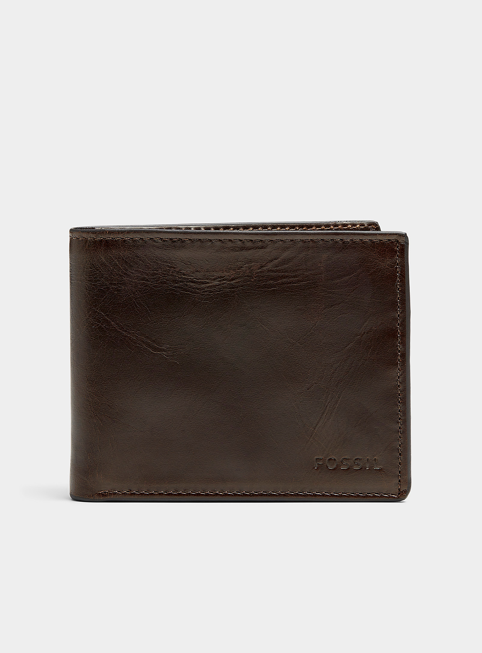 Fossil - Derrick leather wallet (Men, Brown, ONE SIZE)
