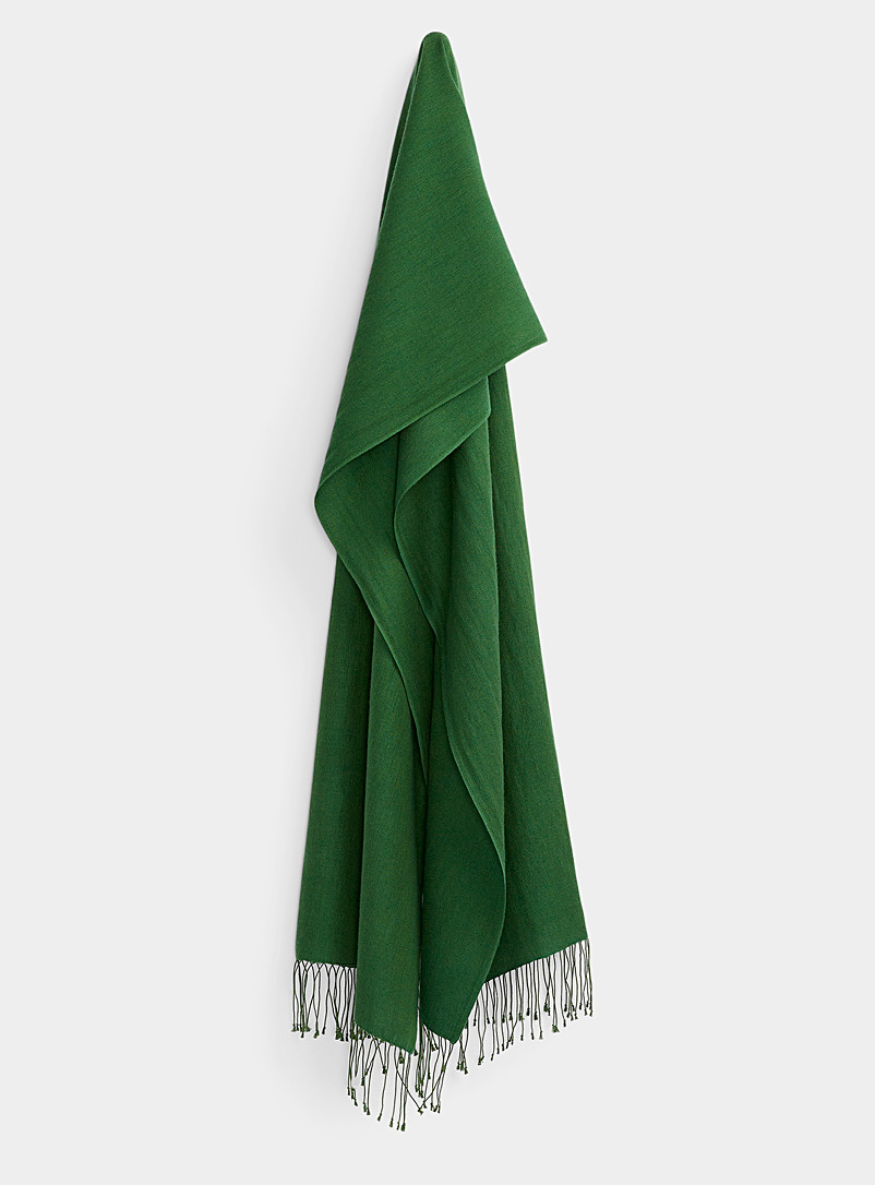 Simons Bottle Green Lightweight cashmere pashmina scarf for women