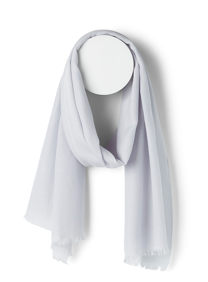 Simons Baby Blue Colourful fine cashmere scarf for women