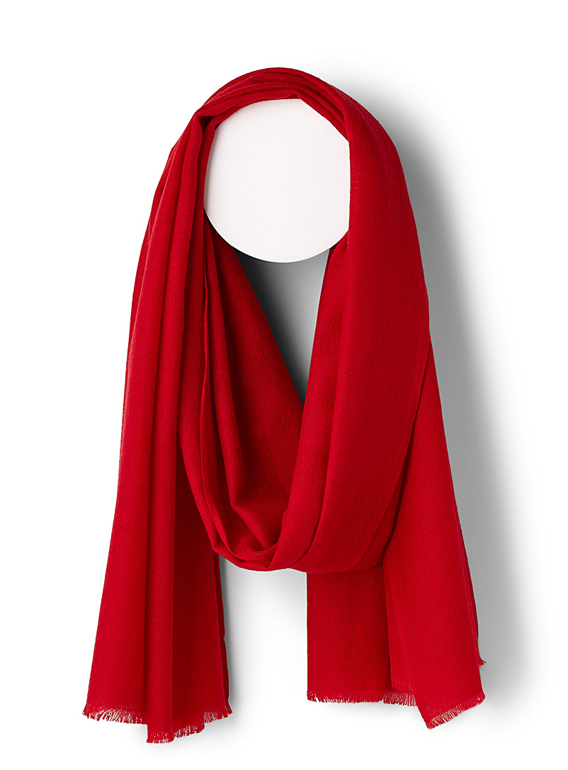 Simons: L'écharpe colorée fin cachemire Rouge pour femme