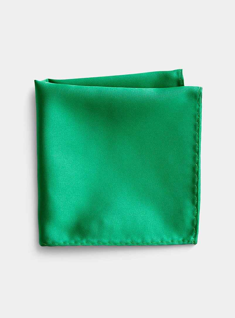 Le 31: La pochette satinée Vert vif-irlandais-émerau pour homme