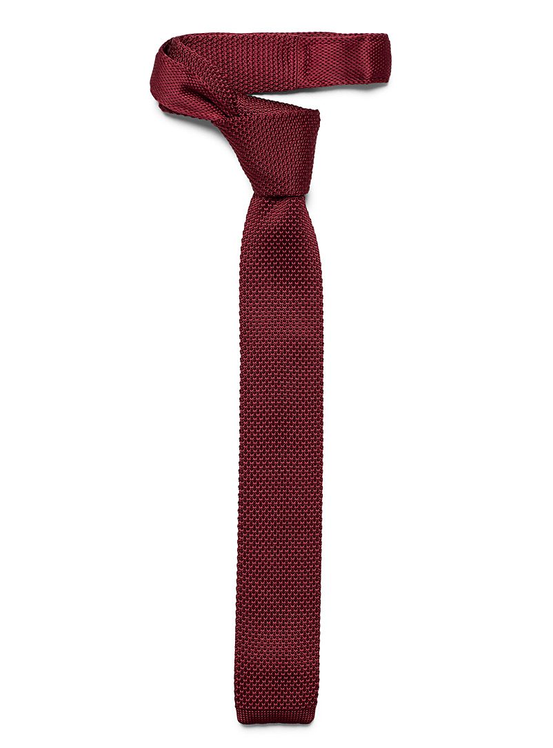 Le 31 Ruby Red Solid knit tie for men