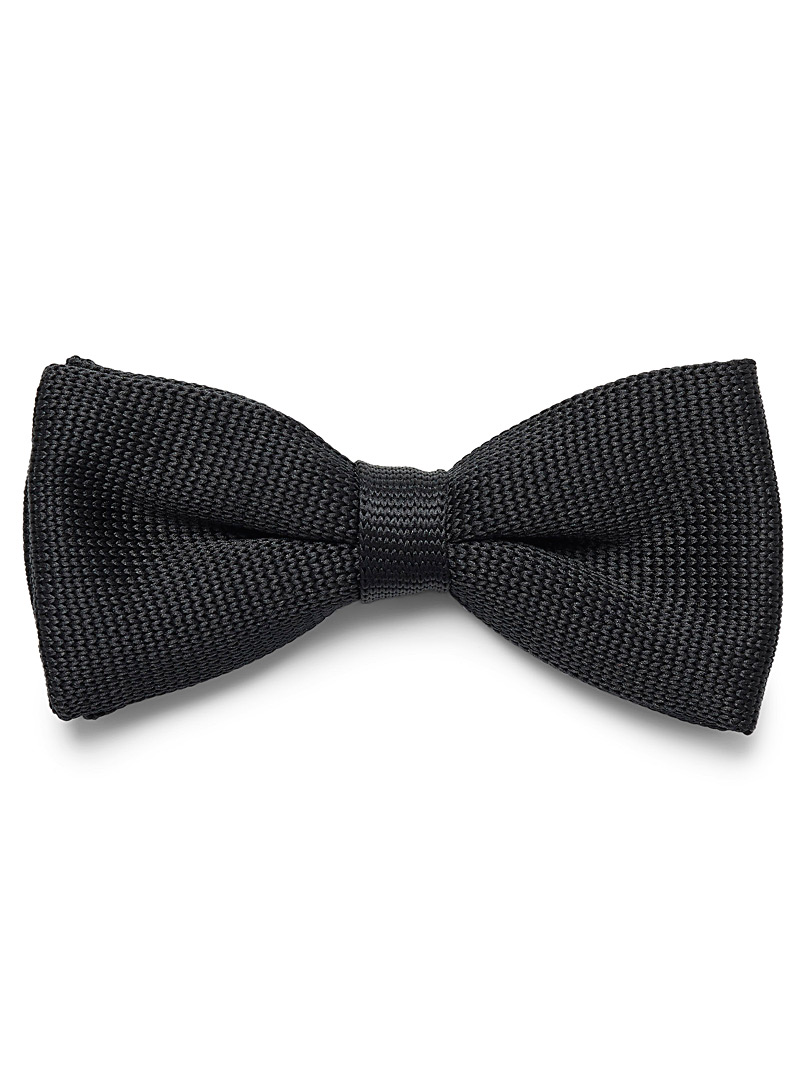 Le 31 Black Satiny knit bow tie for men