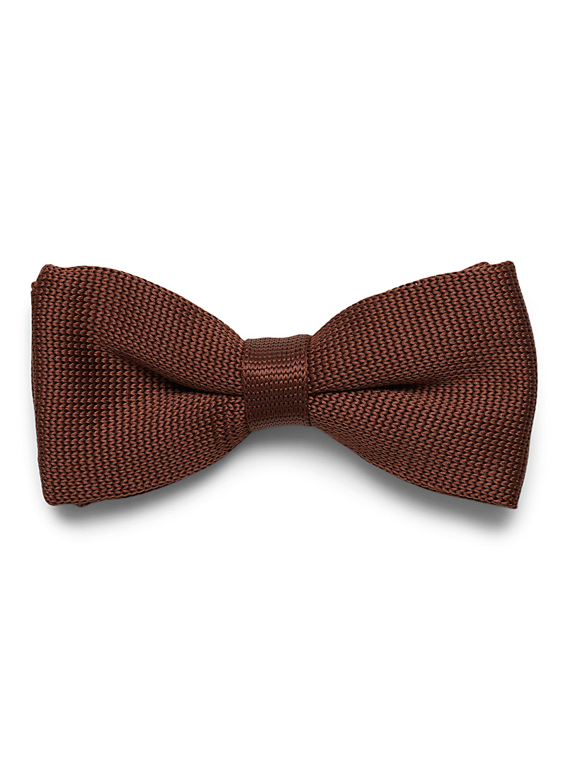 Le 31 Brown Satiny knit bow tie for men
