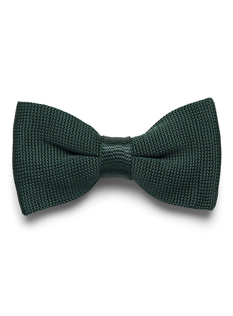 Le 31 Green Satiny knit bow tie for men