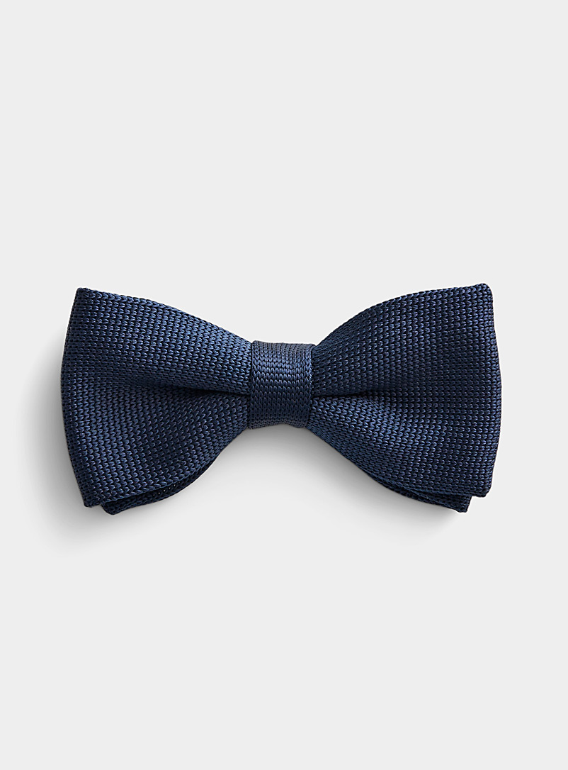 Le 31 Navy/Midnight Blue Satiny knit bow tie for men