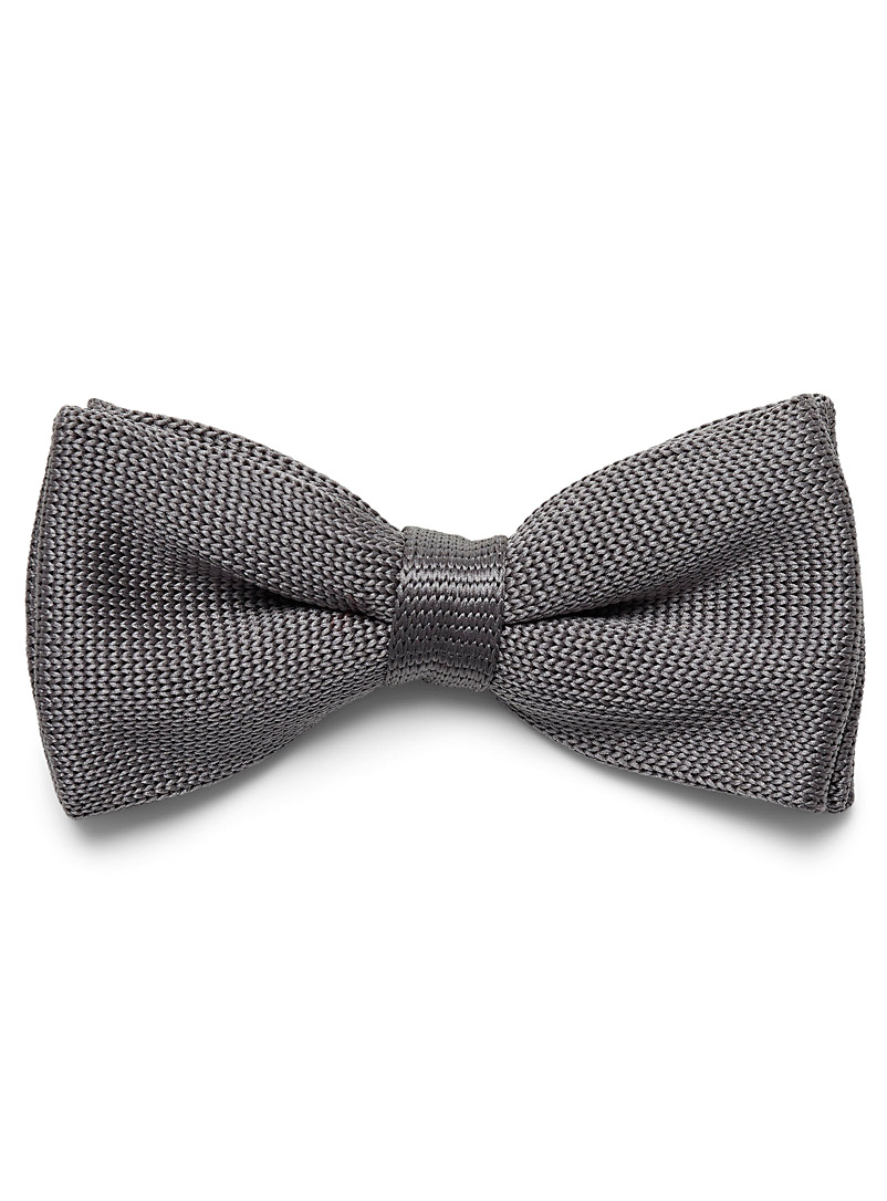 Le 31 Slate Grey Satiny knit bow tie for men
