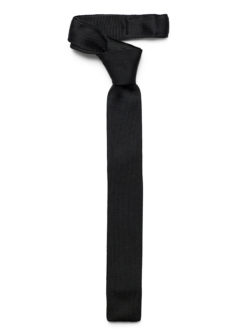 Le 31: La cravate tricot satiné Noir pour homme