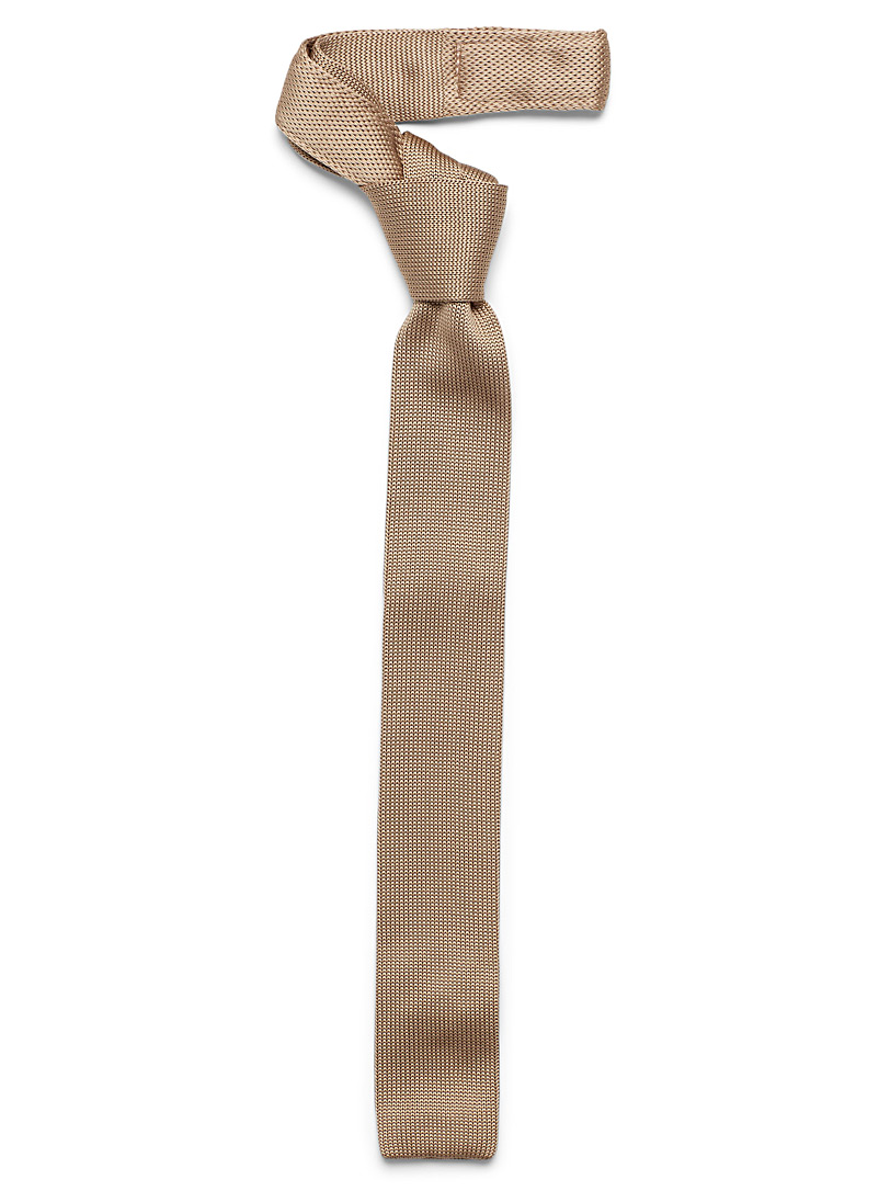 Le 31: La cravate tricot satiné Sable pour homme