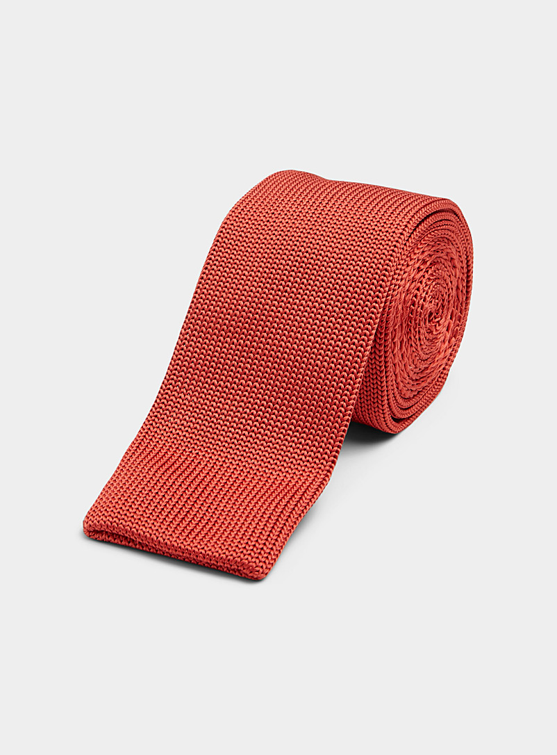 Le 31 Fawn/Tobacco Satiny knit tie for men