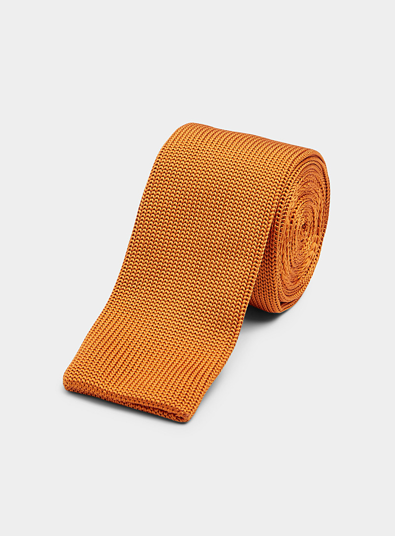 Le 31: La cravate tricot satiné Cuivre - Rouille pour homme