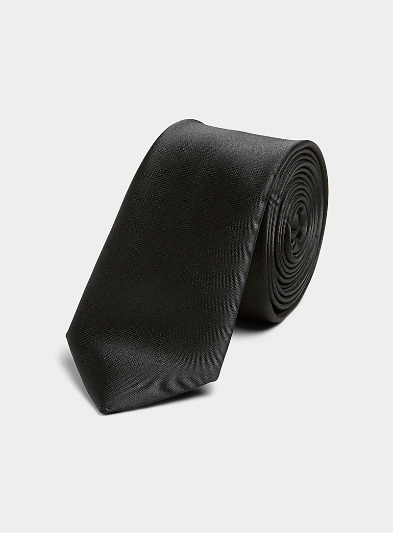 Le 31: La cravate satinée colorée Noir pour homme