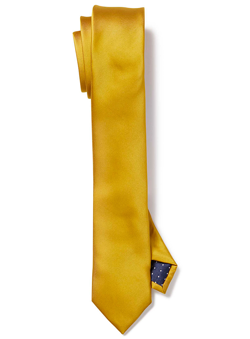 Le 31 Golden Yellow Coloured satiny tie for men