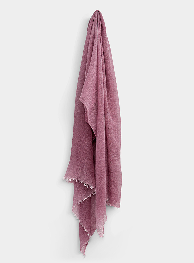 Simons Mauve Linen-like solid scarf for women