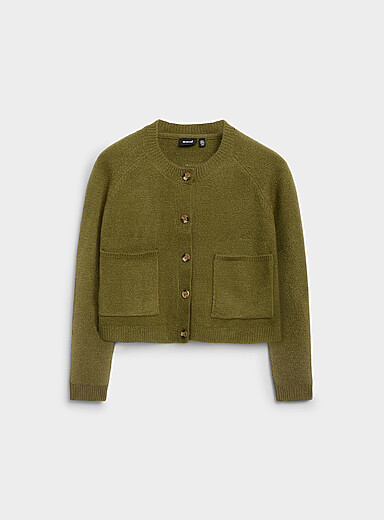 Le cardigan deux poches plaqu&eacute;es