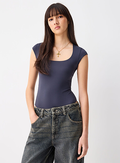 Second skin square neckline bodysuit