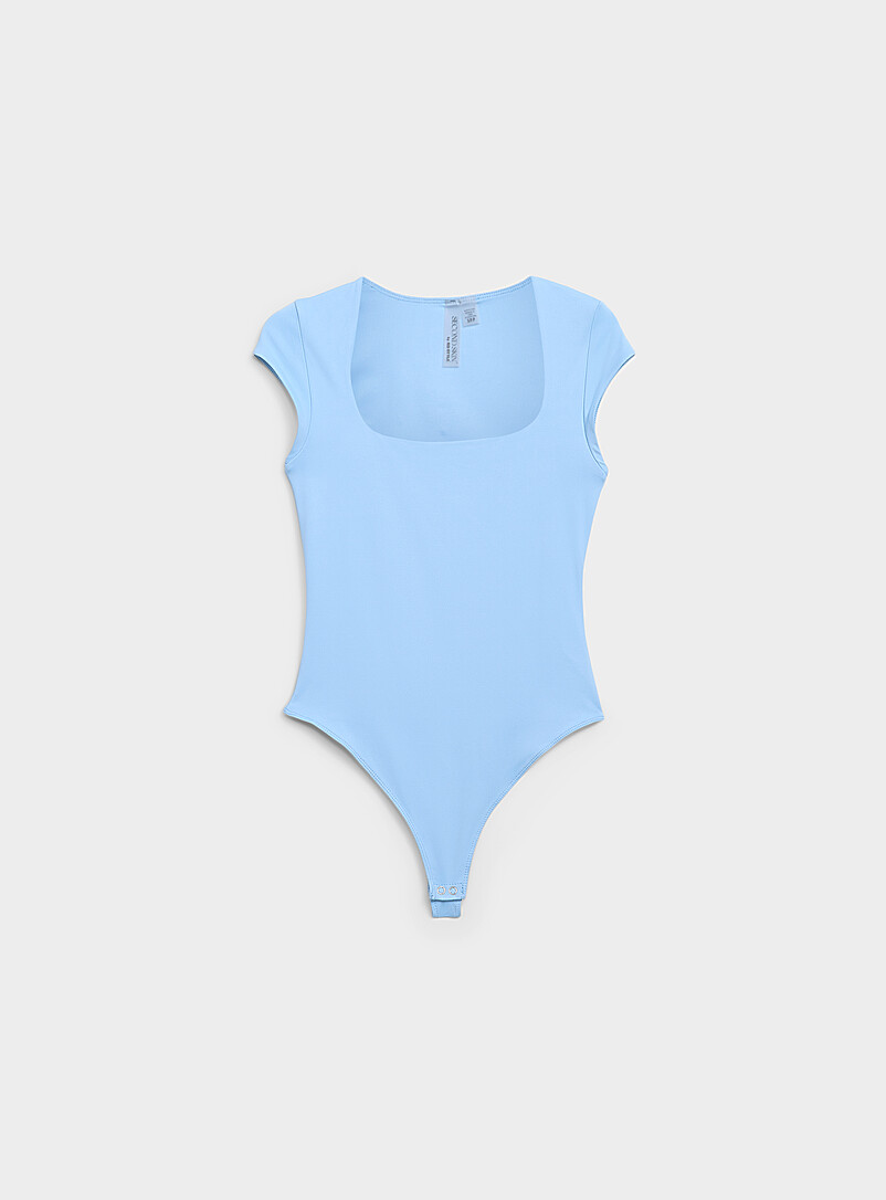 Twik Pink Second skin square neckline bodysuit for women