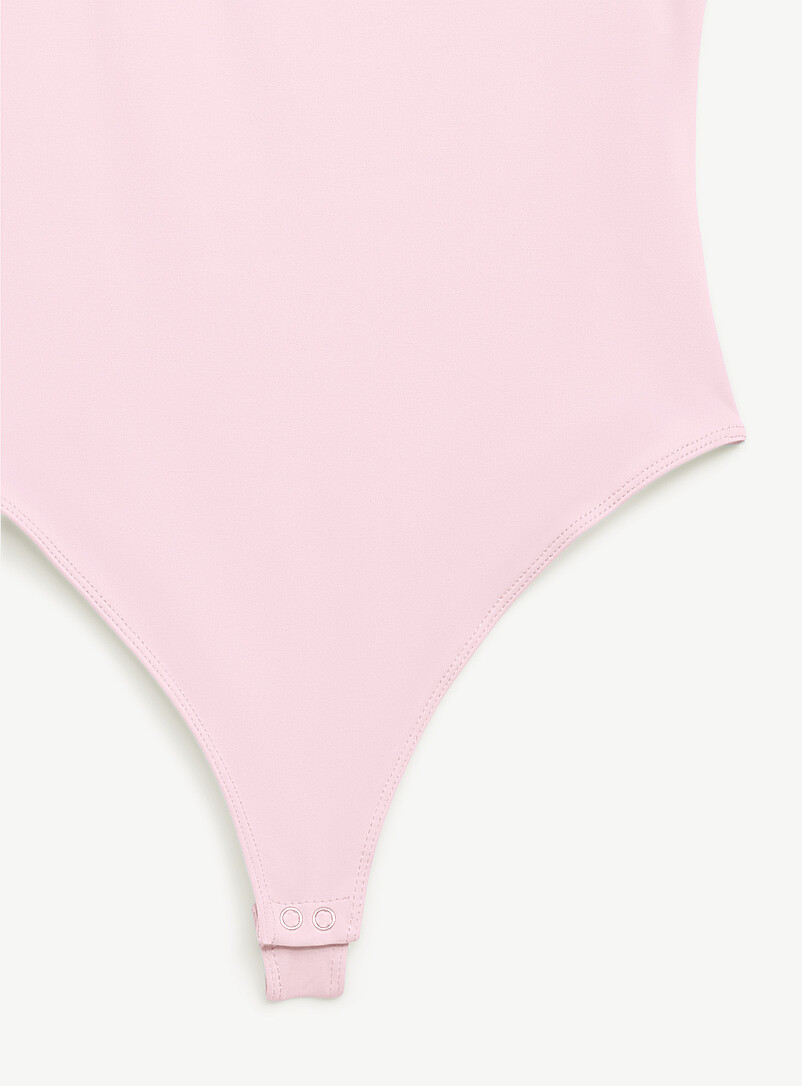 Twik Pink Second skin square neckline bodysuit for women