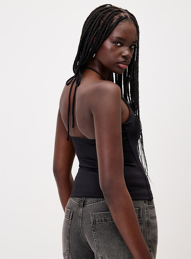 Twik Black Second skin halter tank for women
