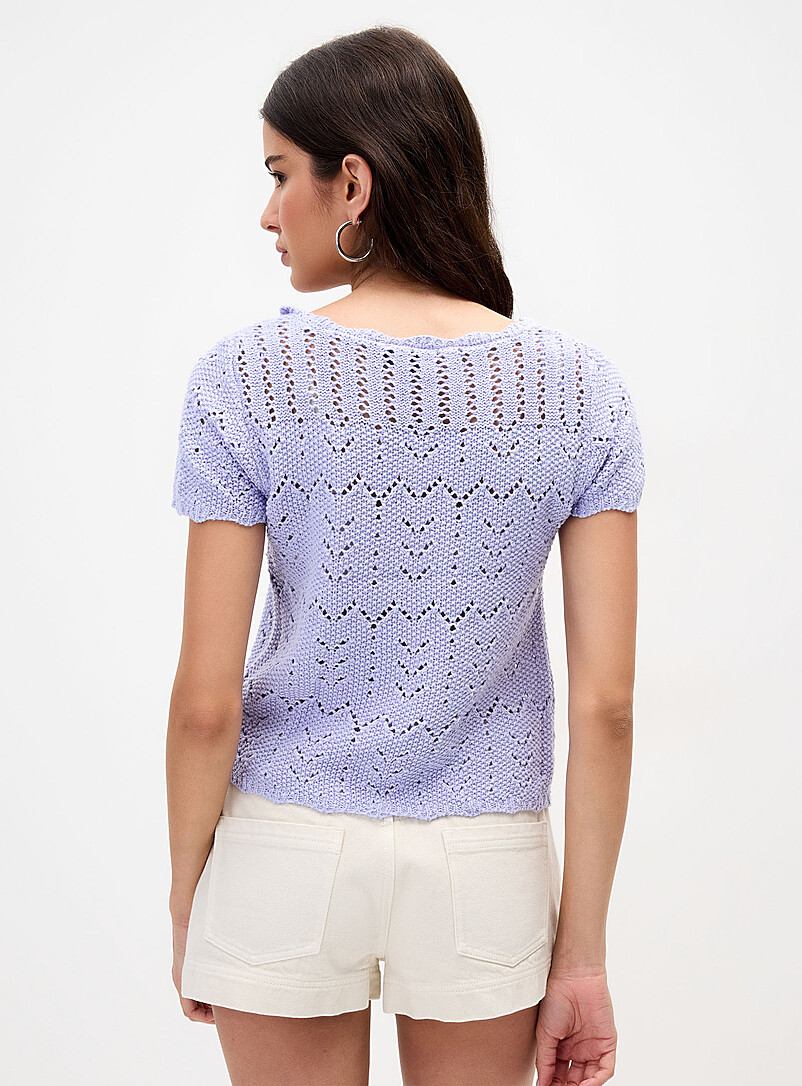 Twik: Le cardigan &agrave; nouer tricot pointelle Jaune ma&iuml;s - Vanille pour femme