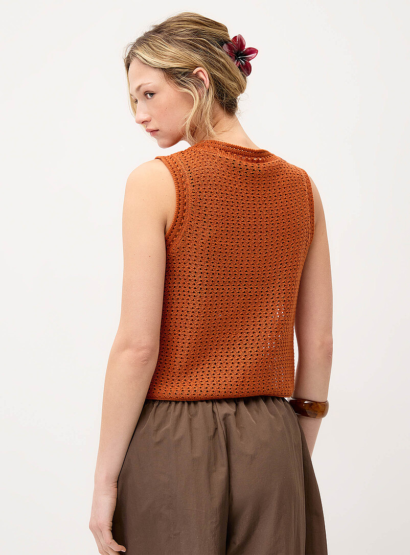 Twik: Le d&eacute;bardeur ouvert tricot ajour&eacute; Blanc pour femme