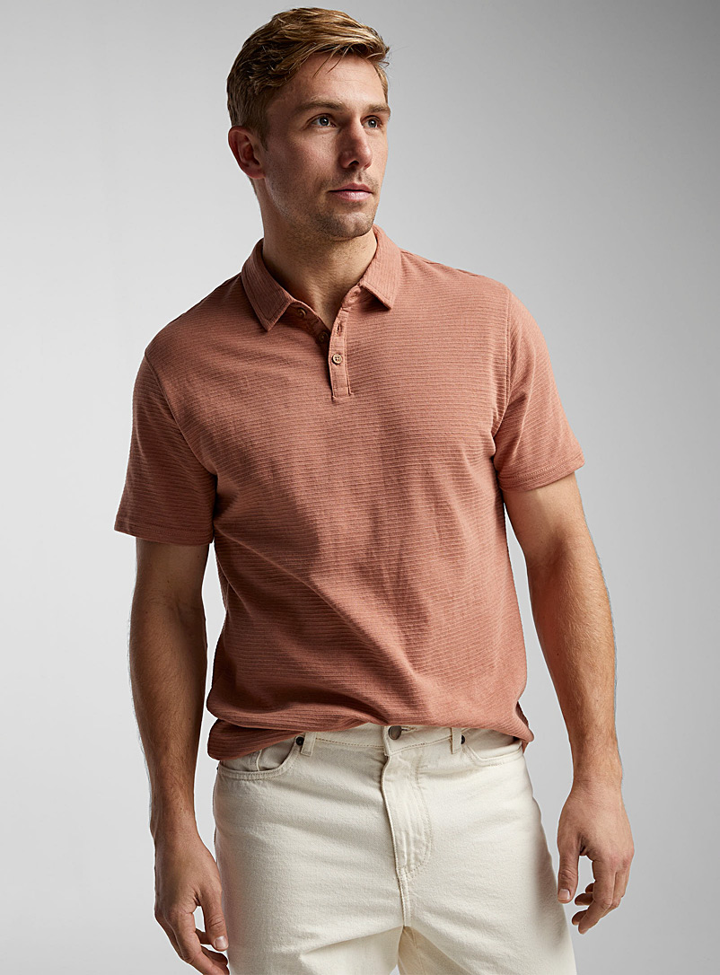Le 31 Dusty pink  Ottoman jersey polo for men