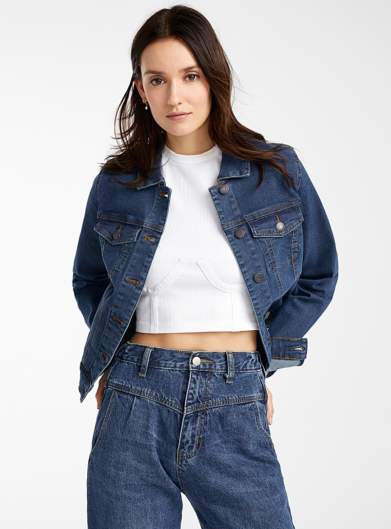 Vero Moda: La veste jean ultraextensible Bleu moyen-ardoise pour femme