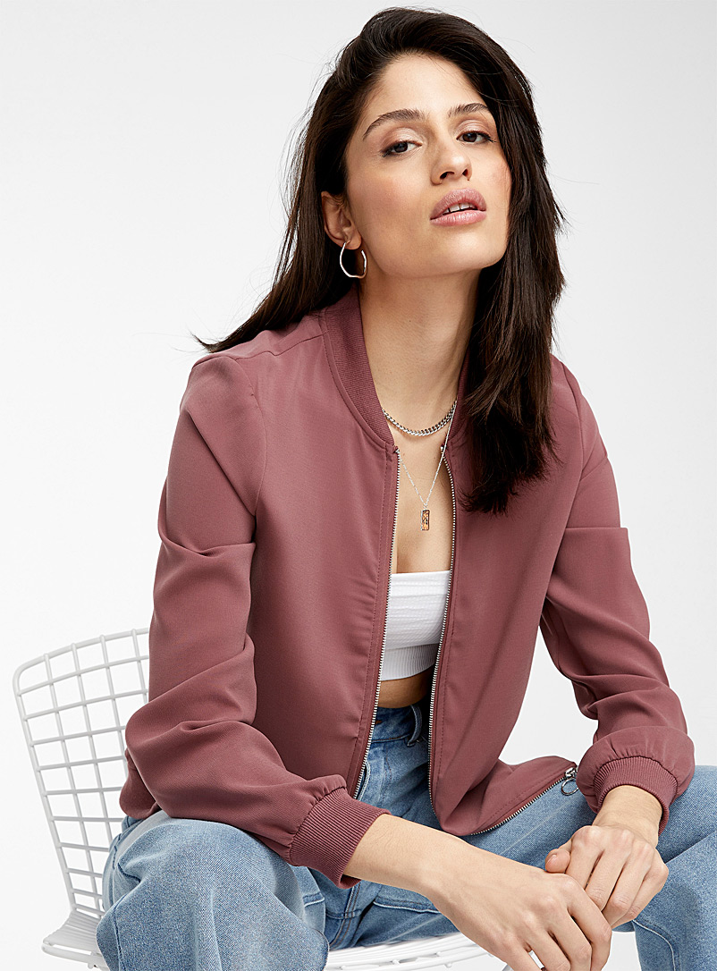 Vero Moda Dusky Pink Silky crepe bomber jacket for women