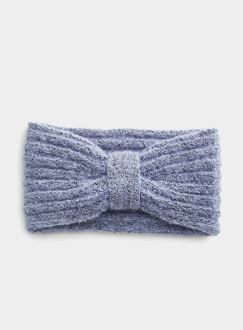 Vero Moda Baby Blue Bouclé knit knotted headband for women