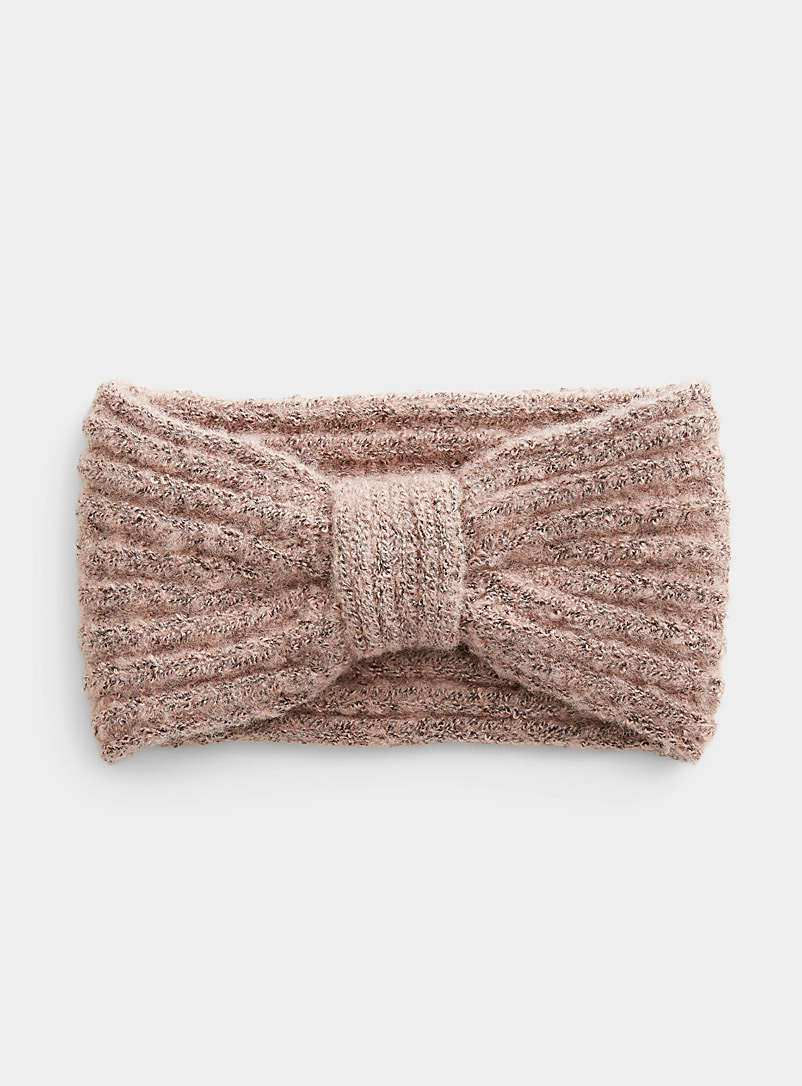Vero Moda Dusky Pink Bouclé knit knotted headband for women