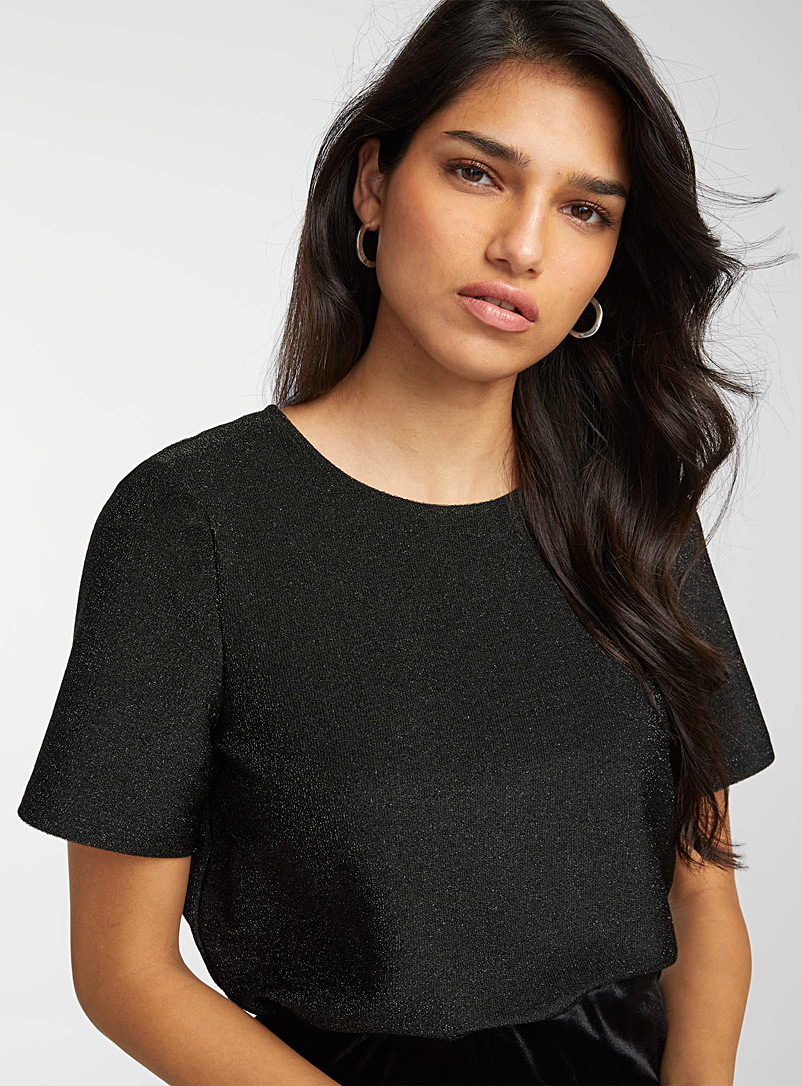 Sparky black T-shirt | Vero Moda | Women's Crop Top Blouses Shirts | Simons
