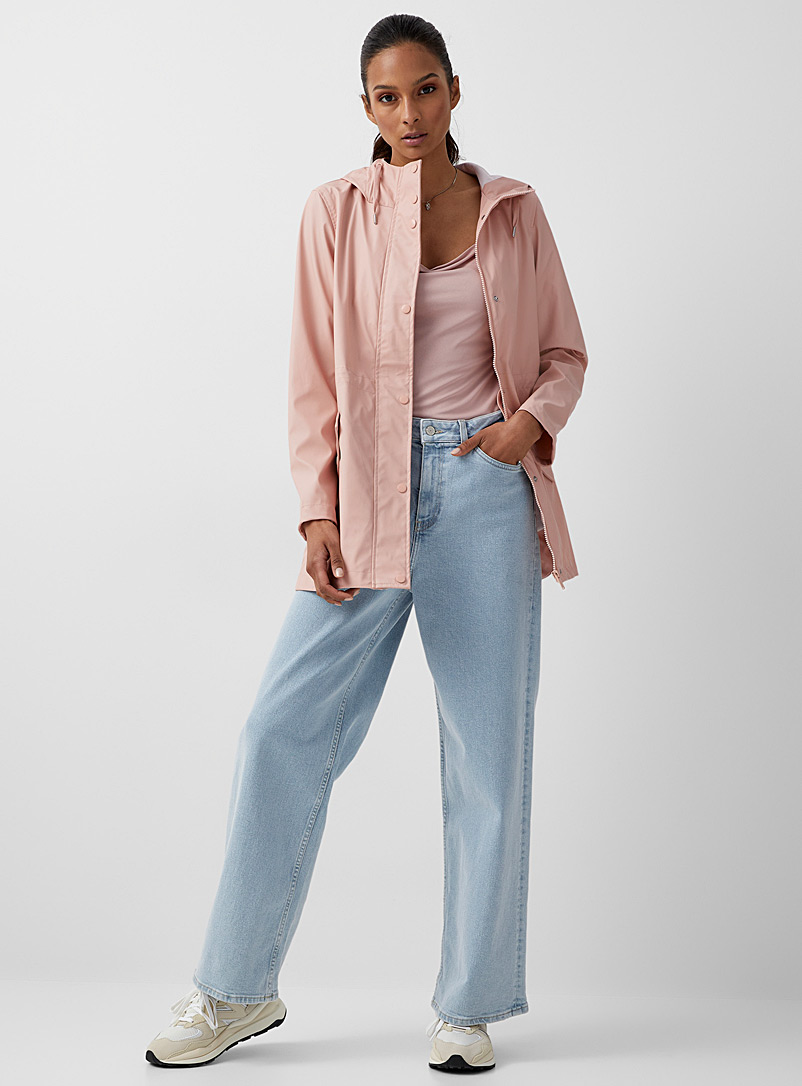 Vero Moda Dusky Pink Adjustable-waist coated raincoat for women