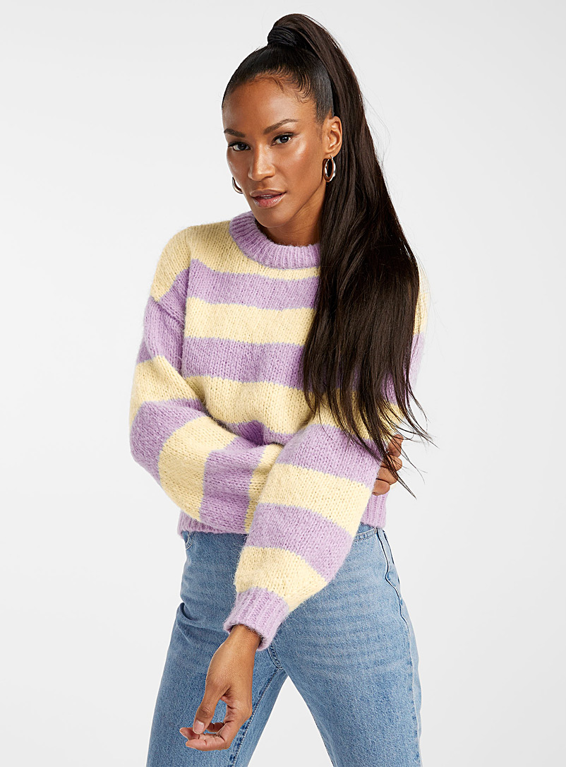 Vero Moda Lilacs Twin-stripe cropped sweater for women