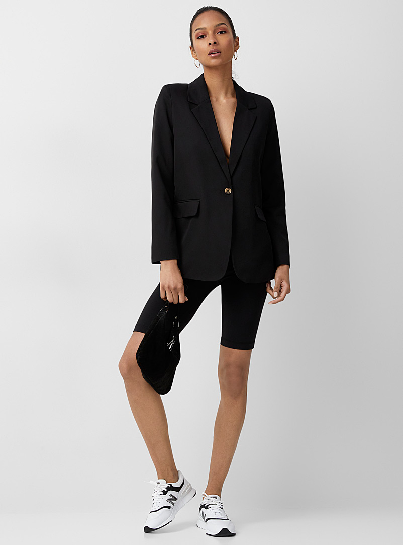 Vero Moda Black Long marbled-button blazer for women