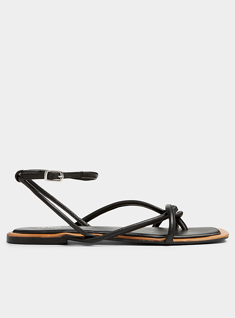Vero Moda Black Padded-strap laced sandals for women