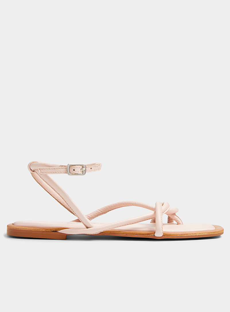 Vero Moda Ivory White Padded-strap laced sandals for women