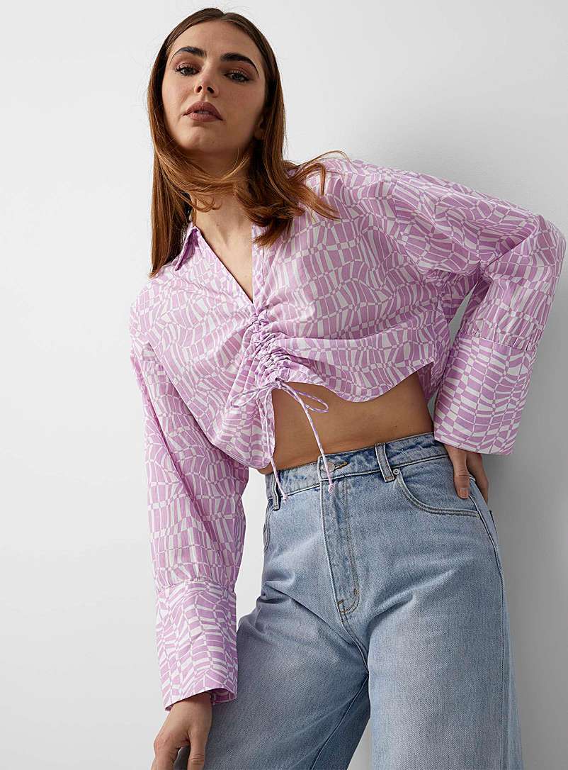 Vero Moda Lilacs Distortion drawcord shirt for women