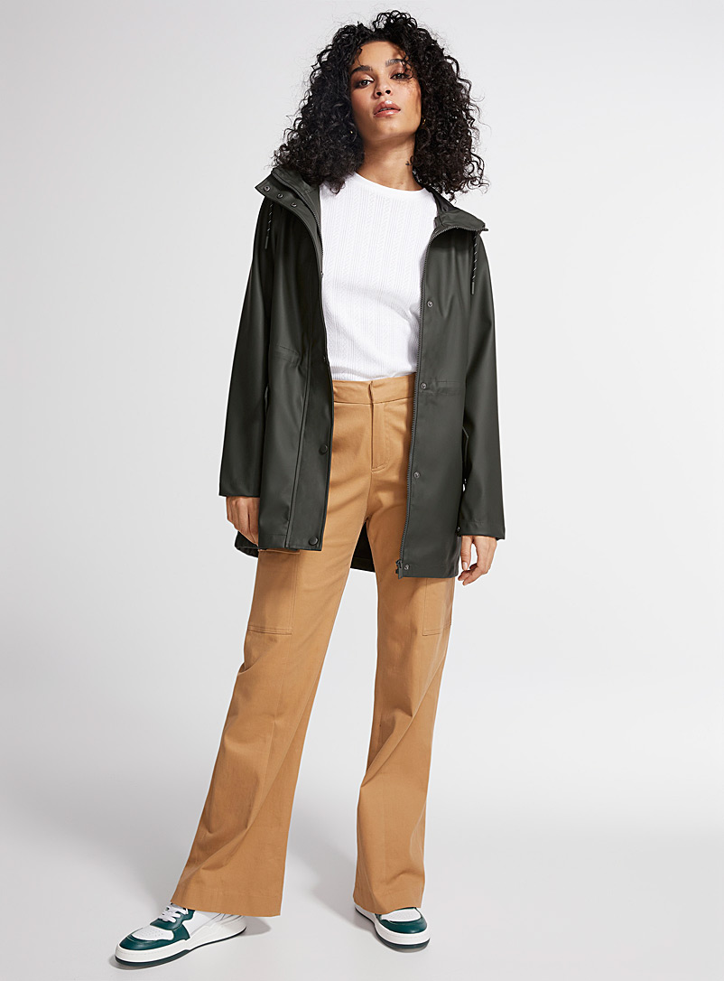 Vero Moda Khaki Adjustable-waist coated raincoat for women