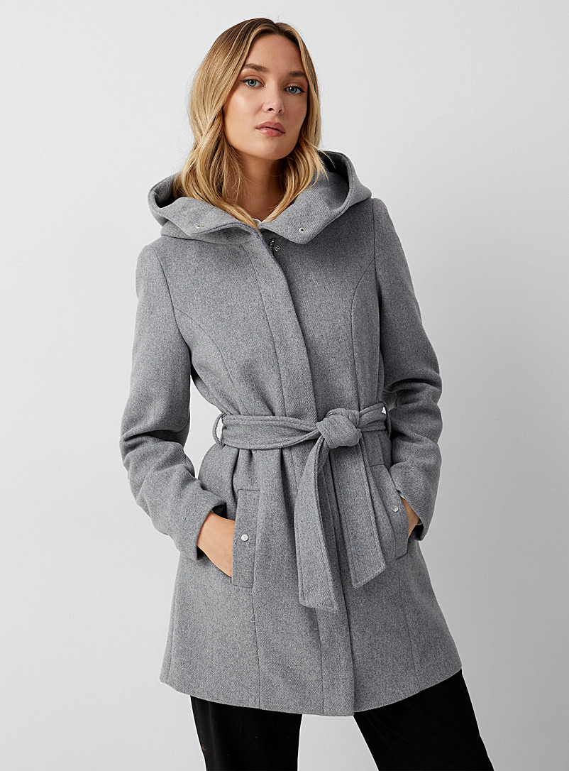Glatte lægemidlet genopfyldning Belted mid-length cocoon-hood coat | Vero Moda | Women's Wool Coats  Fall/Winter 2019 | Simons