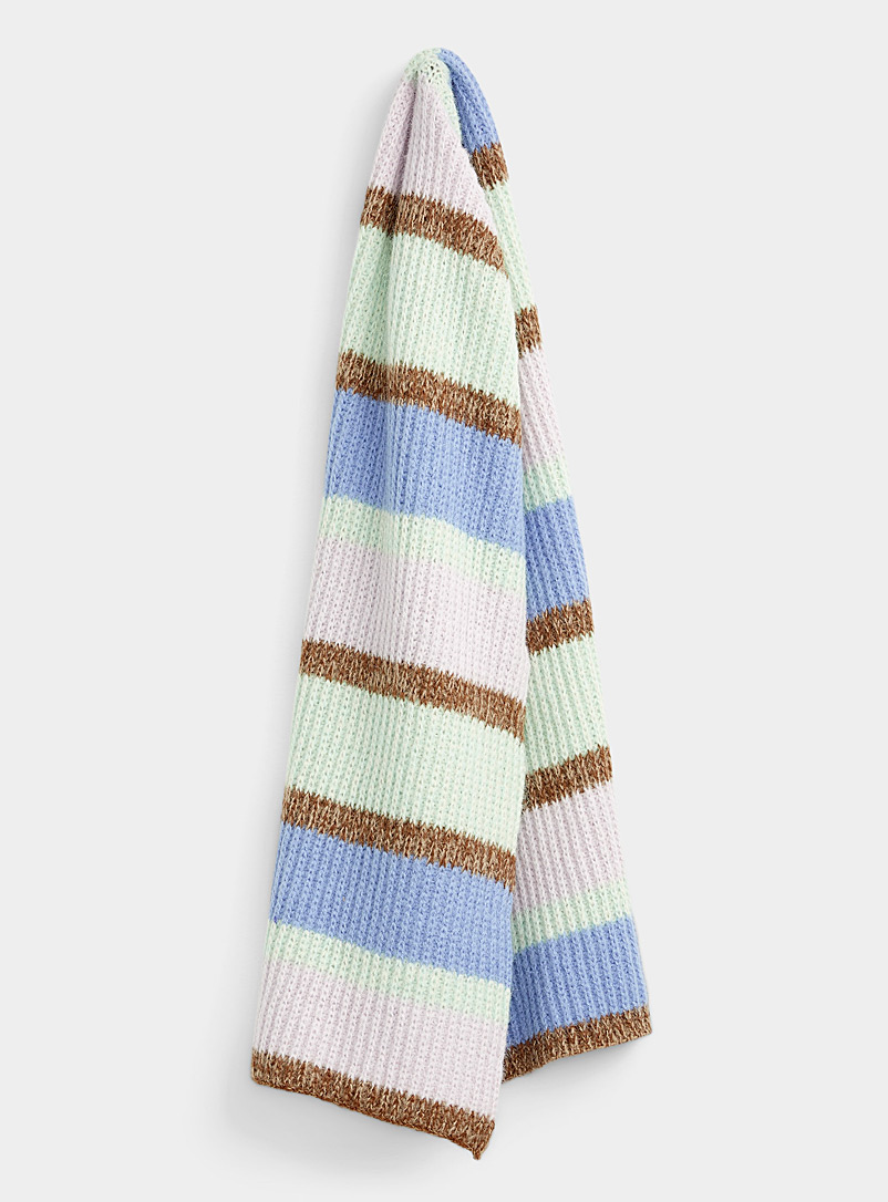 Vero Moda: L'écharpe tricot blocs couleurs Brun à motifs pour femme